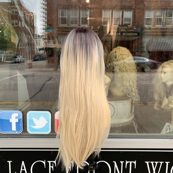 Ash blonde ombré long wig Lacefront 2020